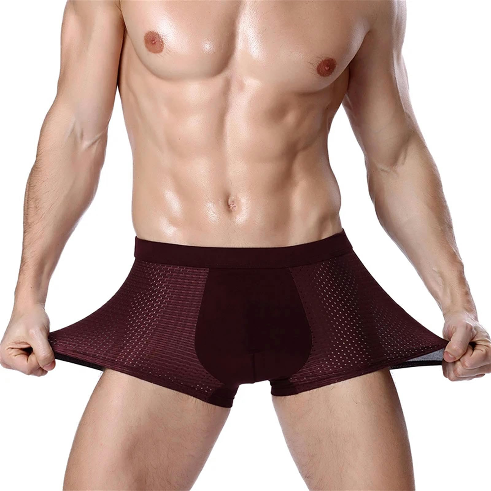 MdybF Bielizna męska 8Xl Plus Banboo Fiber męska bielizna męskie bokserki solidne majtki szorty męskie bokserki 4 szt