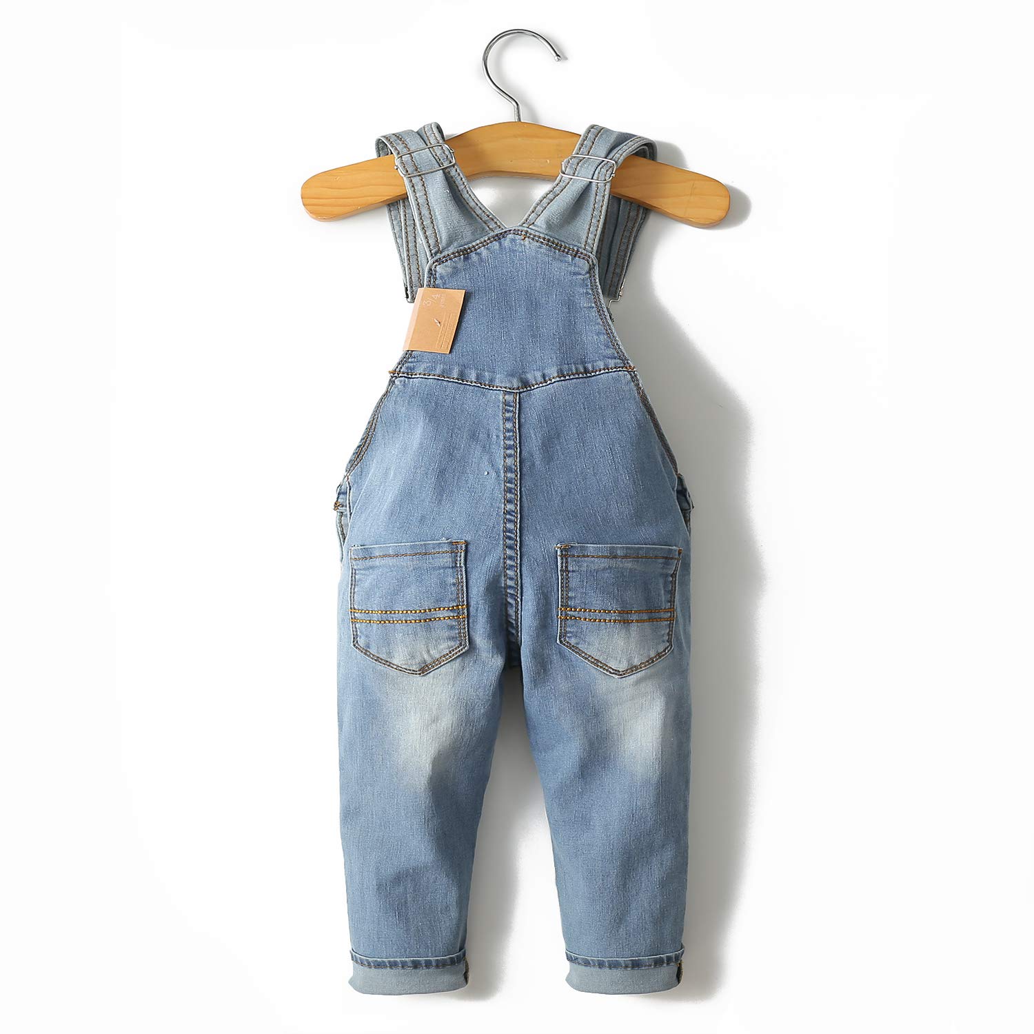 KIDSCOOL SPACE Salopette di Jeans da Ragazzo e Ragazza,Maglione di Jeans Slim Carino da Bambino