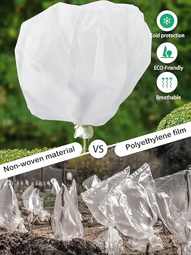 Miniatura 3 de Abimars Cubiertas para plantas, chaqueta de protección contra congelación de 2.36 ozyd, 2.6 pies x 2.6 pies, fundas reutilizables de invierno con