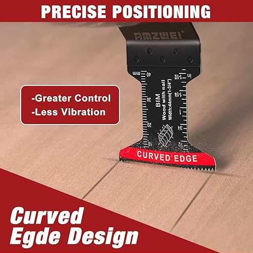 Miniatura 2 de 10 cuchillas oscilantes bimetálicas para herramientas de corte de metal, cuchillas multiherramienta de borde curvado de 1-34 pulgadas para metal