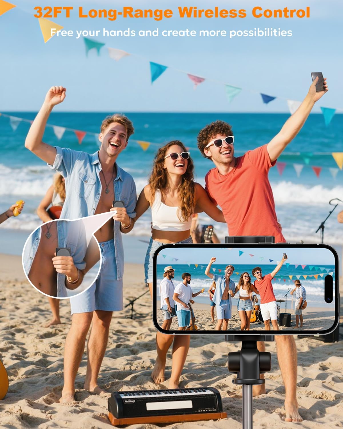 Back Camera Monitor iPhone | Touch Screen Control, Wireless Magnetic Vlog Selfie Monitor Screen for iPhone, Touchscreen Selfie Monitor with Speaker | Zoom Adjustment | Manual Focus for TikTok YouTube