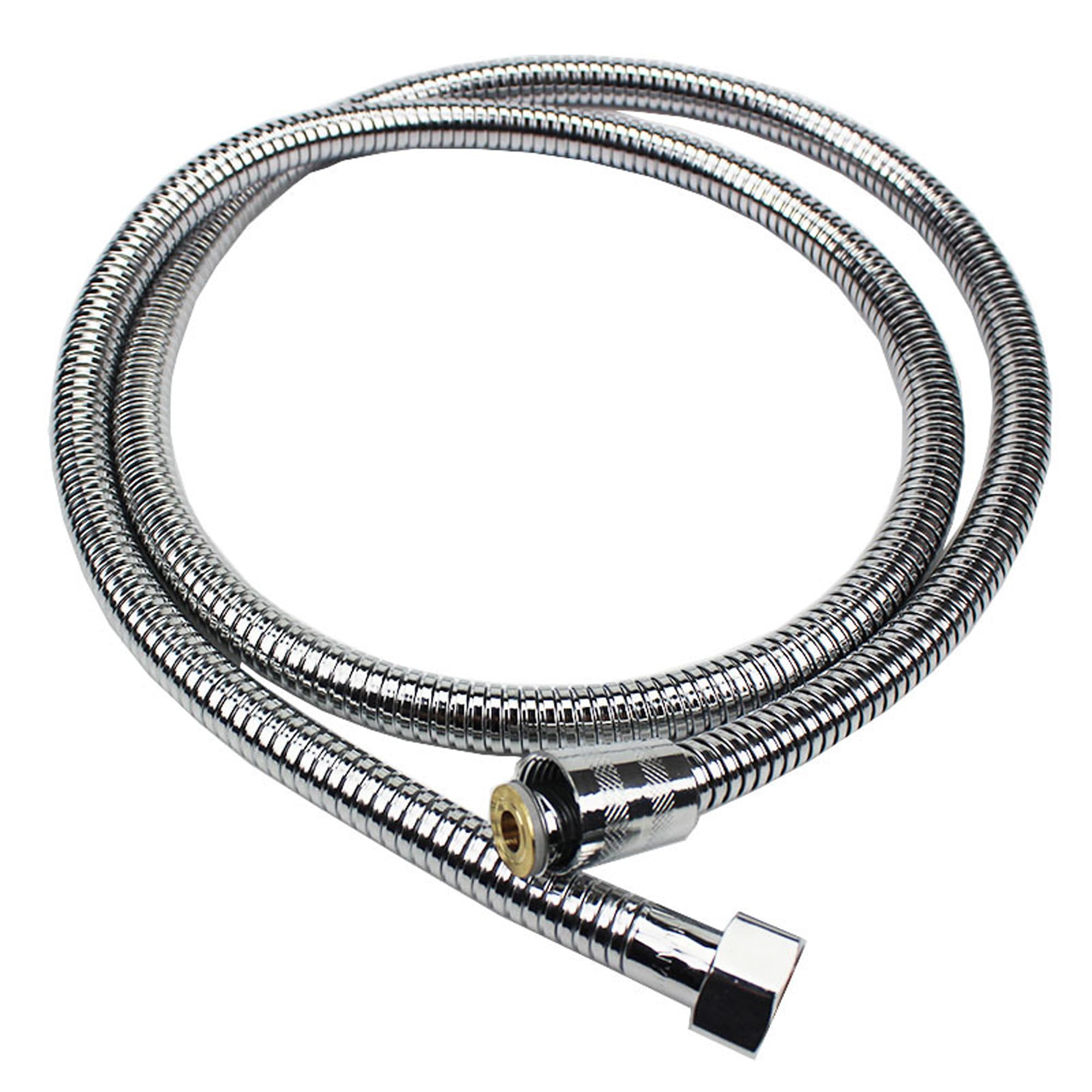 Fuzvol Silver 1.5M Shower Hose Anti-Kink Stainless Steel Shower Pipe, Universal Replacement Shower Hose For Bath Taps
