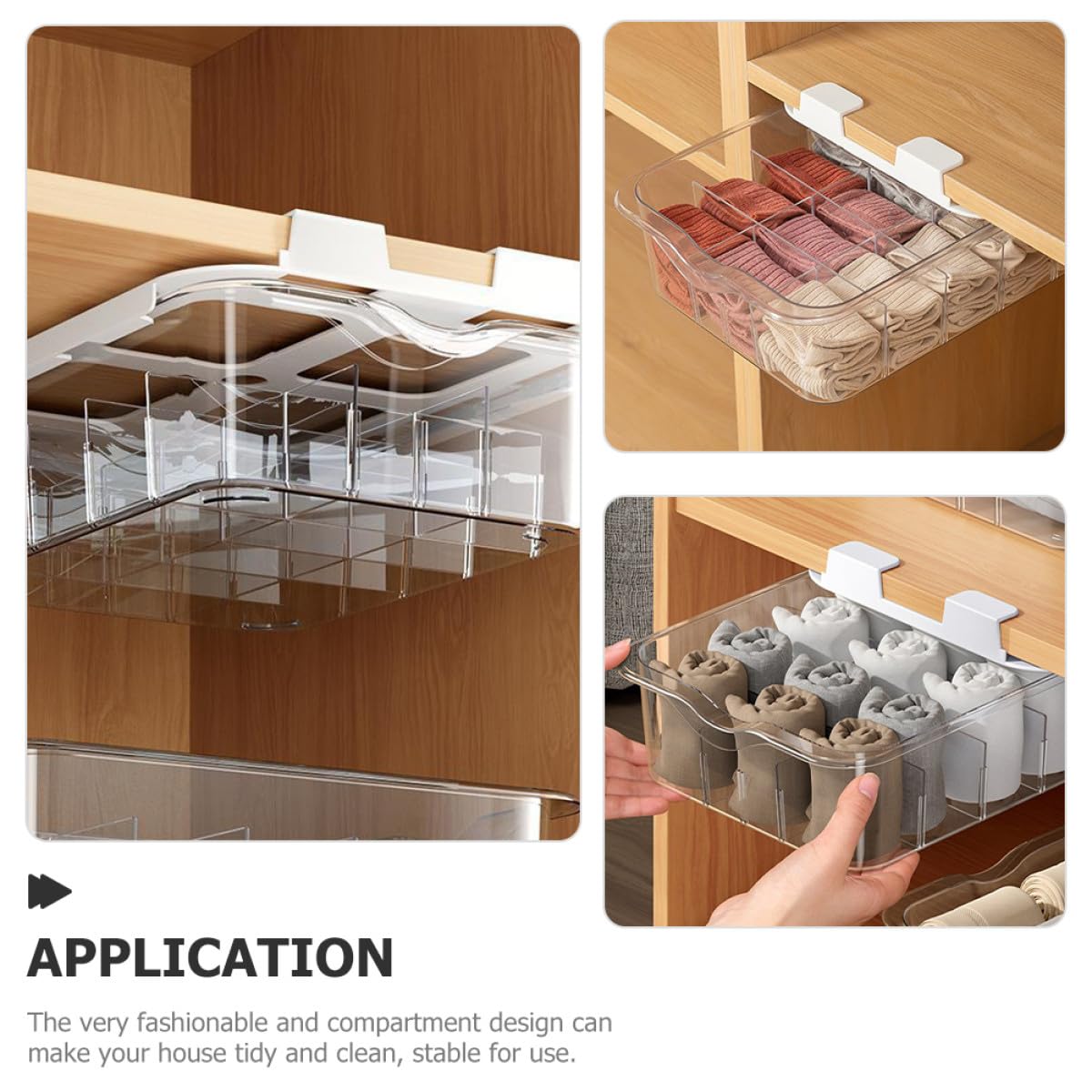 ULTECHNOVO Organizer per Armadio 15 Scomparti in Pet Trasparente, Cassetto Porta Biancheria e Calzini Coperchio Antipolvere la Casa