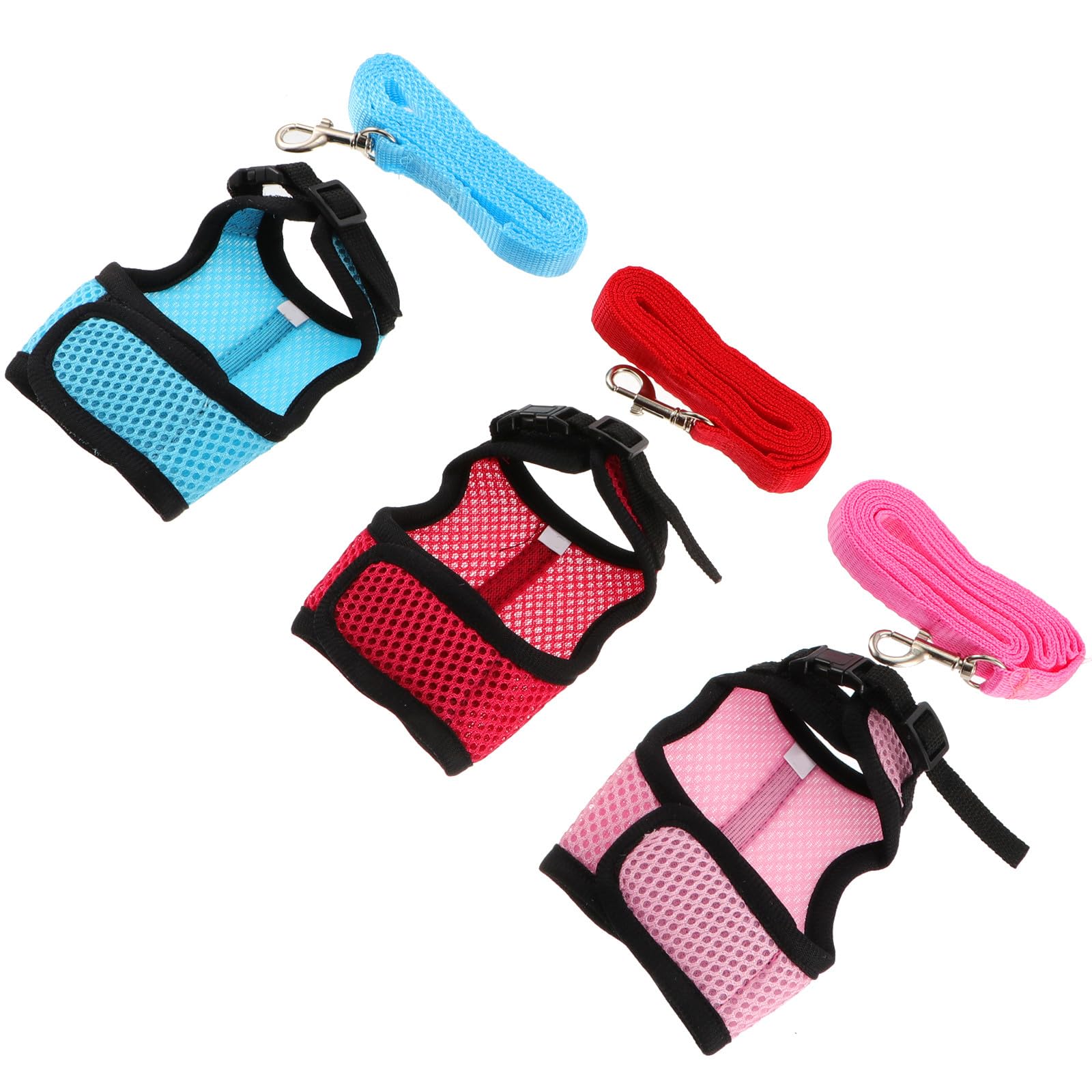 PRETYZOOM Breathable Soft Mesh Bunny Harness and Leash Set for Small Pets Including Rabbits and Hamsters, Comfortable Vest Style Pet Harness for Walking and Playing Outdoors
