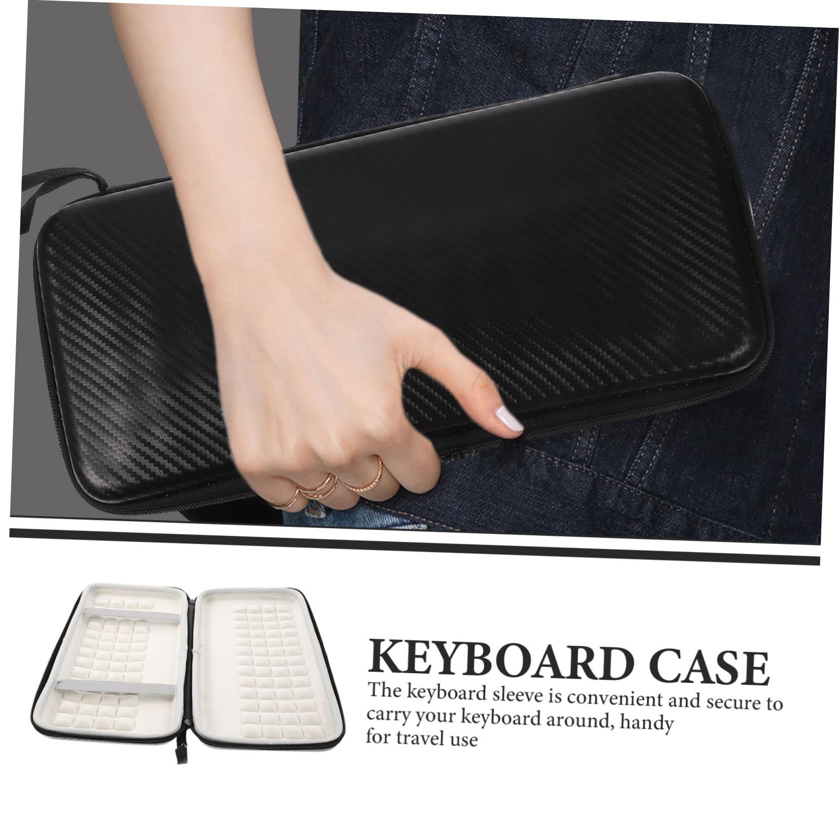 Funda para Teclado Inalámbrico Bolsa De Almacenamiento De Teclado Compatible con Keys Protección contra Golpes y Arañazos Diseño Elegante