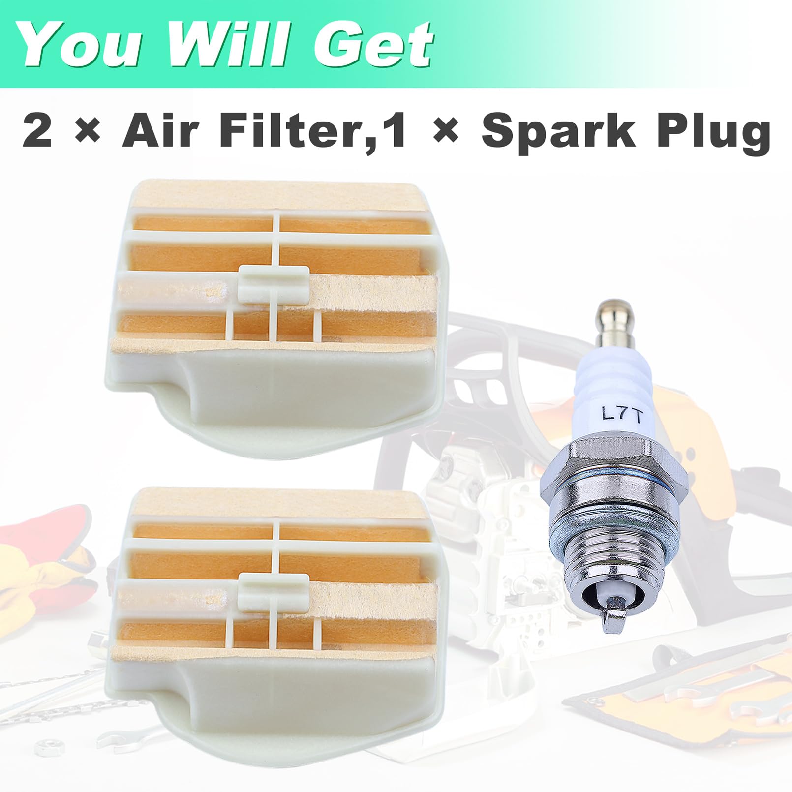 Kit Manutenzione Per Motosega Husqvarna 445, 450 Rancher - Filtro Aria, Candela, Filtro Carburante E Viti