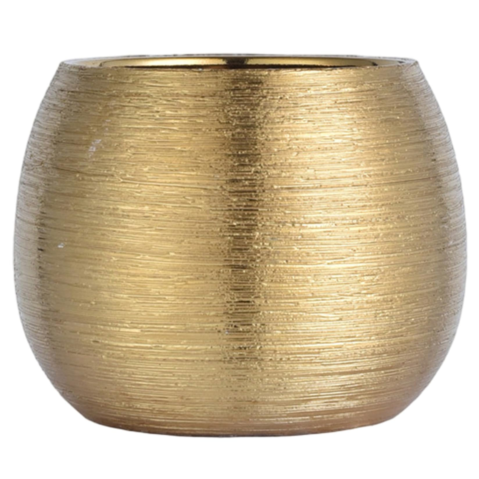 Uanqfegy Golden Ceramic Gold Flower Pot, Elegant Planter With Anti-Slip Bottom, Home Decor For Indoor Outdoor Plants, 5X5x4 Inch