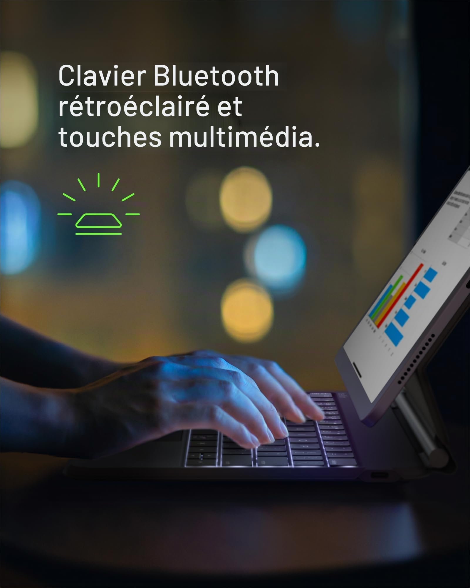 Belkin Étui Clavier Pro iPad avec Support magnétique, Clavier Bluetooth rétroéclairé, Commandes Multi-gestes, Rangement Apple Pencil, étui en Cuir, QWERTY, Touches multimédia pour iPad Air M2 11",