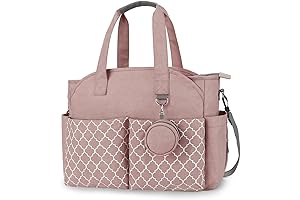 Diaper Bag Tote with Changing Station and Adjustable Shoulder Strap