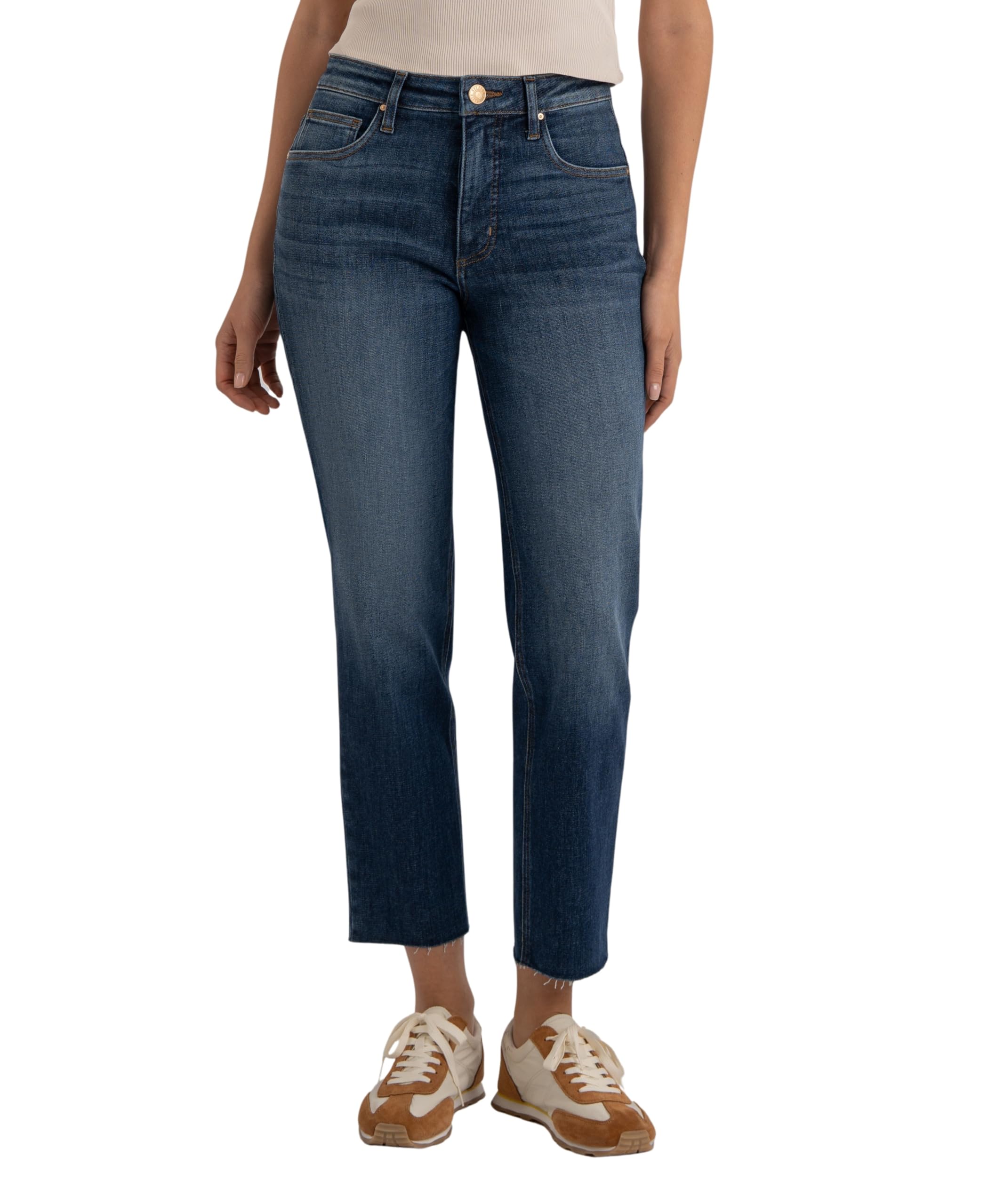 KUT from the Kloth Rachael High Rise Fab Ab Mom Raw Hem