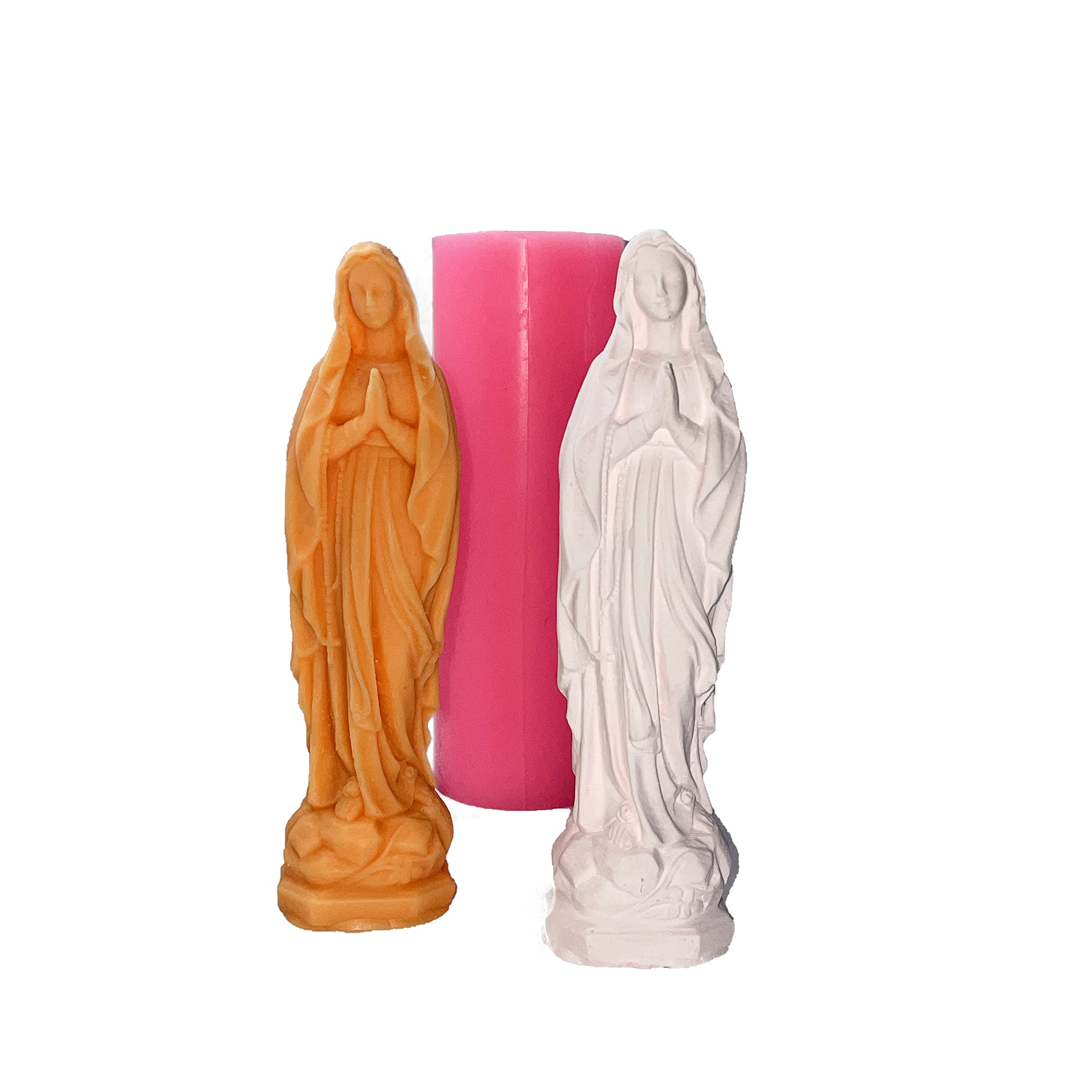 1P Virgin Mary Silicone Mold for Candle Making - 5.25in. Religious Candle Mold, Soap Making, Plaster Craft, Mother's Day Gift, DIY Artisan Projects