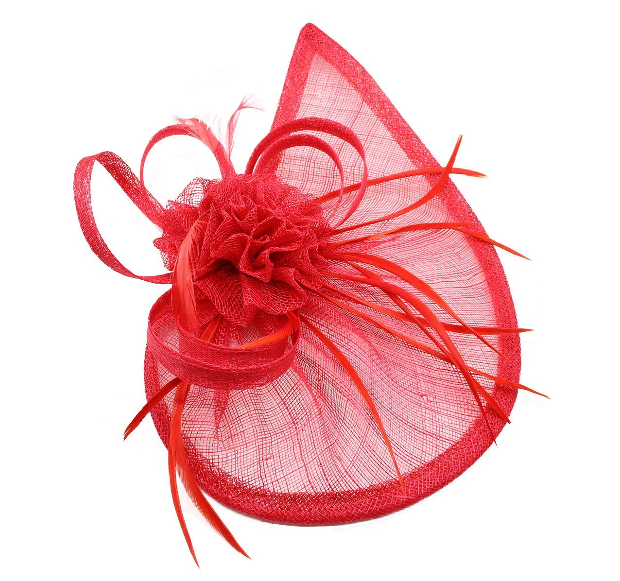 Finecy In - Ladies Wedding Races Cocktail Hat Occasion Fascinator (Red)
