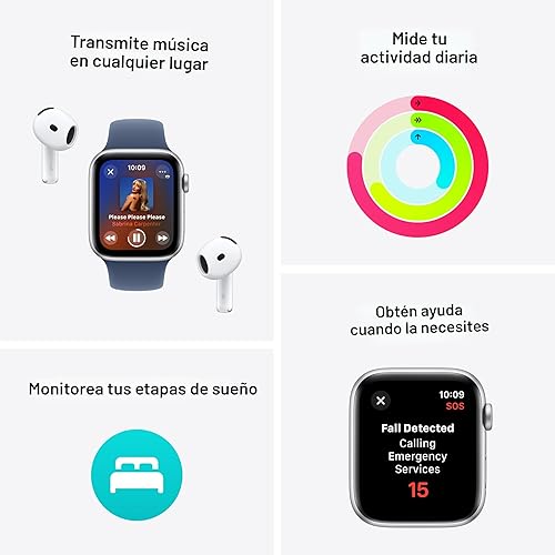 Miniatura 3 de Apple Watch SE (2 generación) GPS 1.575 in Smartwatch con caja de aluminio medianoche con tinta Sport Loop talla única. Monitores de fitness y