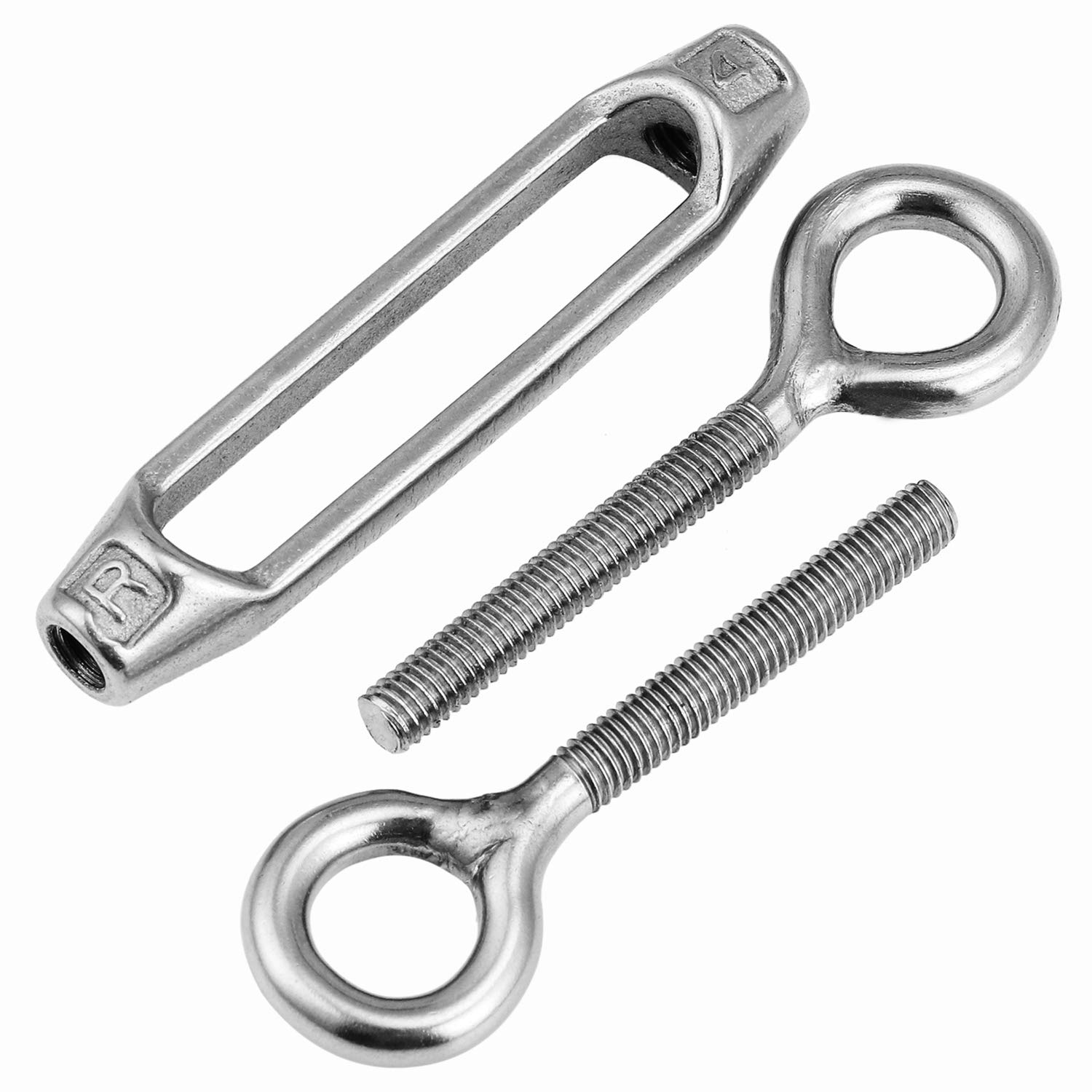 10 Tendeurs De Câble Acier Inox 304 - Crochet Et Œillet Pour Jardins Et Bateaux