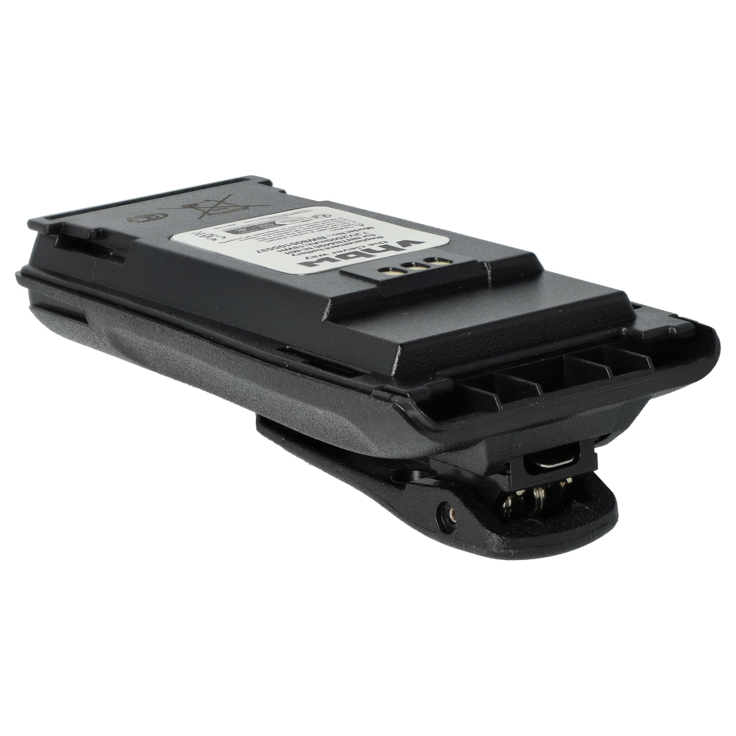 vhbw Batterie Compatible avec Motorola CP200, CP360, CP340, CP250, CP200D, CP200XLS Radio Talkie-walkie (2500mAh, 7,2V, NiMH) - avec Clip de Ceinture
