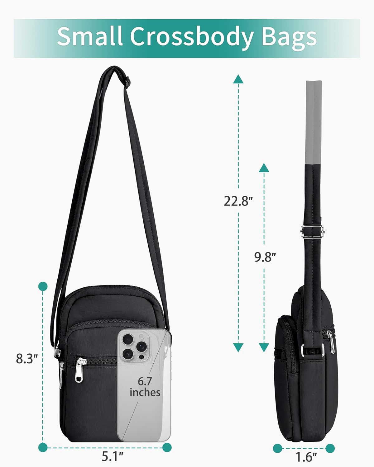 Small Crossbody Bags for Women, Puffy Mini Cross body Cell Phone Shoulder Purse Bag Handbag Travel Wallet with RFID Blocking - Image 3