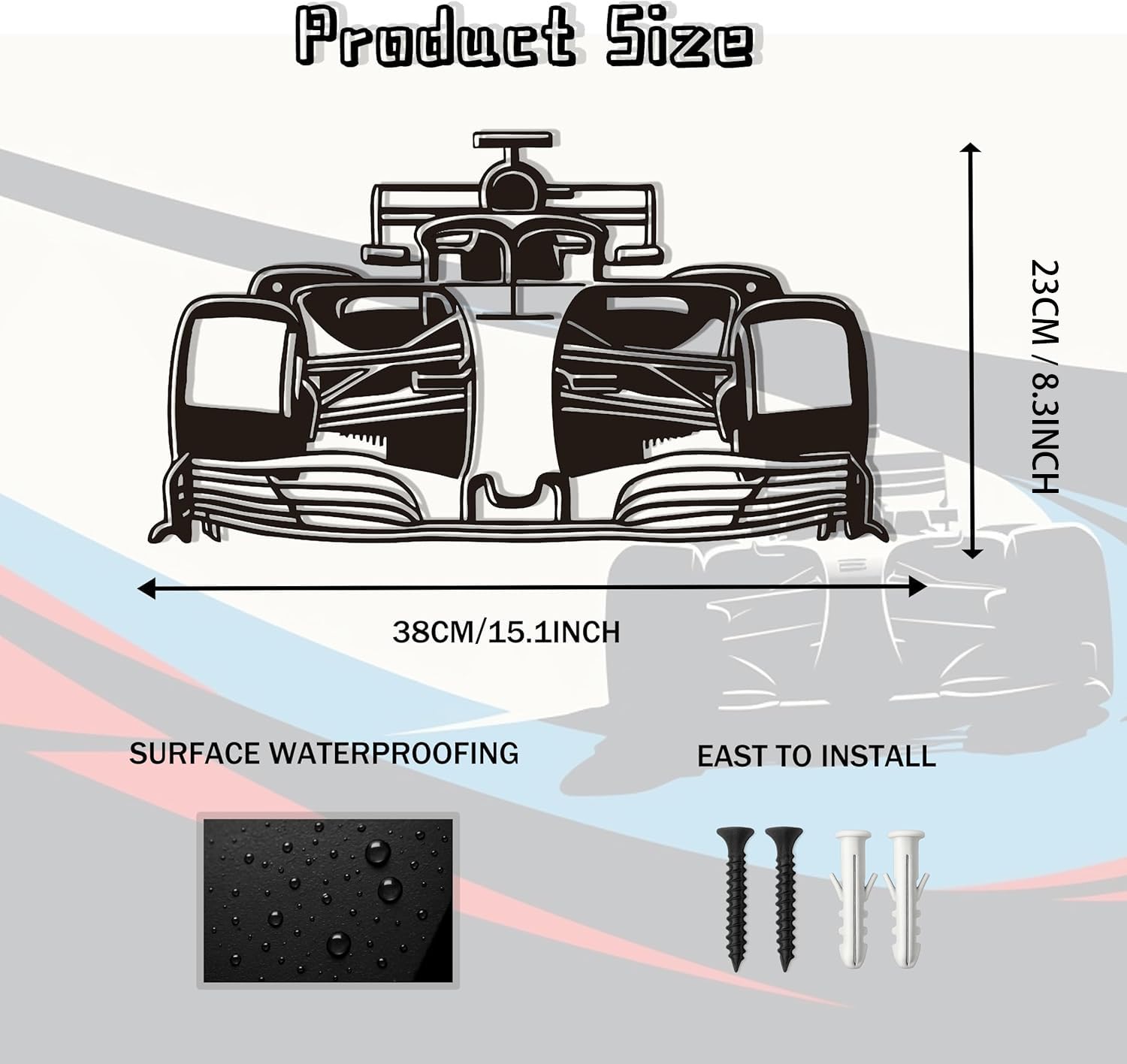 Zckjnoi F1 Wall Art - Racing Decor Poster Set, Motorsport Wall Sculpture for Room & Office Decor