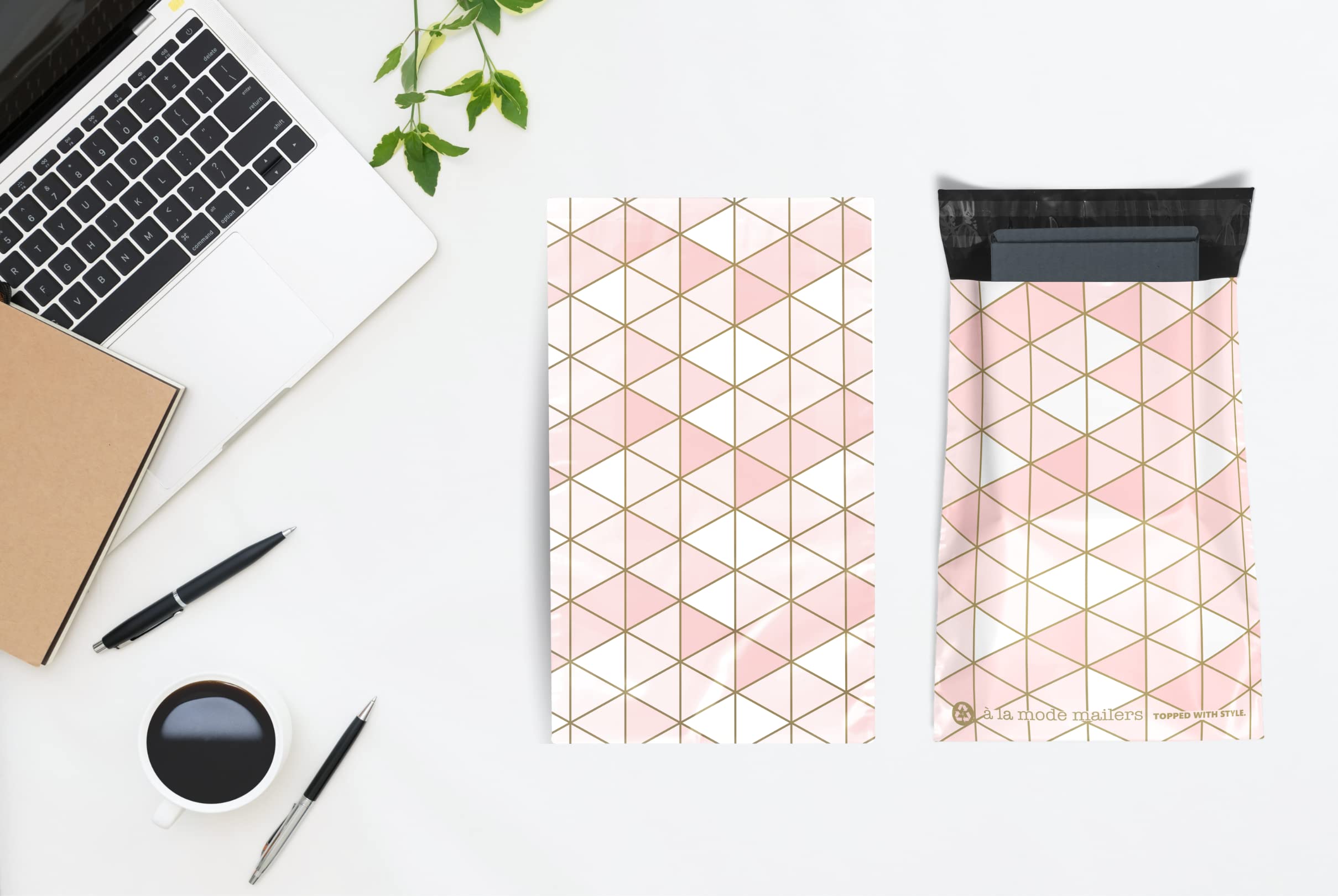 10 x 13 Poly Mailers 100 sztuk | różowe | koperty wysyłkowe wielokrotnego użytku | plastikowe opakowania na odzież dla małych firm | samoprzylepne samoprzylepne urocze różowe złoto