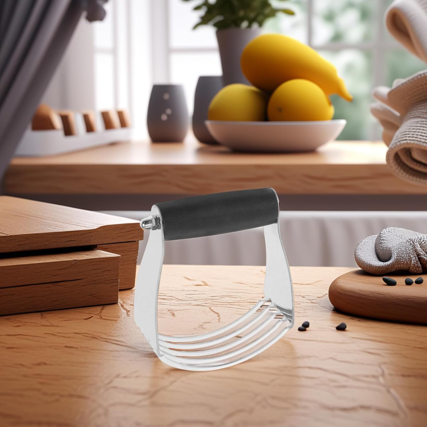 Stainless Steel Pastry Cutter with Blades and Built-in Scraper