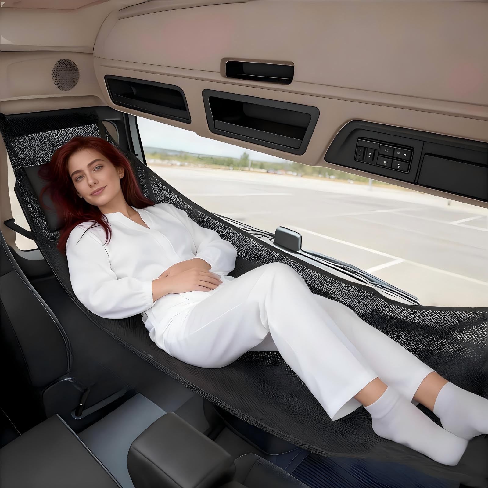 Day Cab Bed Semi Tr uck Hammock with Phone Bag, Tru ck Bed Sleeping Platform & Bus Hammock, Maximum 400LB, Gift for Truck Driver
