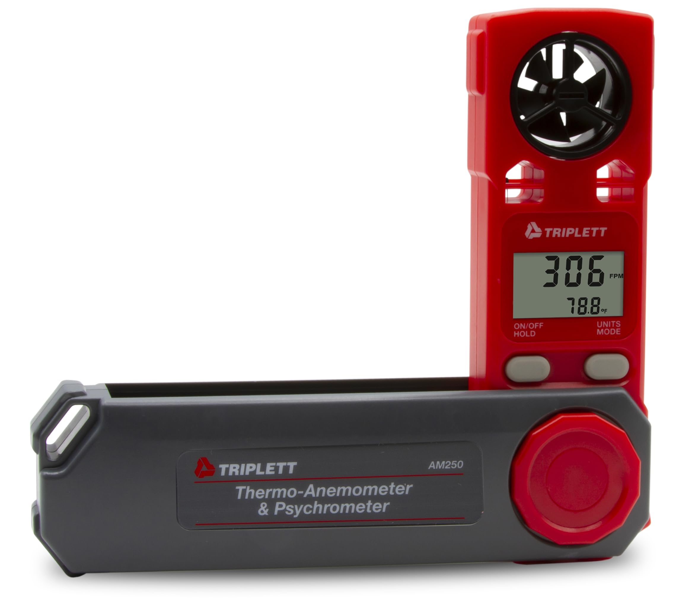 Triplett AM250 - Anemometro tascabile con velocità dell'aria, temperatura, umidità relativa, punto di rugiada e Windchill
