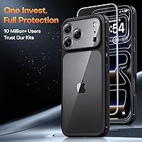 Vista 83 de TAURI Funda magnética 2 en 1 transparente para iPhone 14 Pro, compatible con Magsafe [no amarillenta] con protector de pantalla, protección de grado