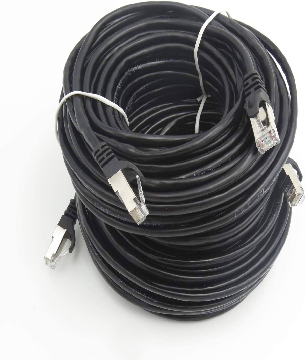 60ft hoSecurity cat5 RJ45-RJ45 Ethernet Network Cable Black Color for use with routers, switches, Computers, Xbox, PS3 and Other Devices with Network Jacks (2X 60ft Black)