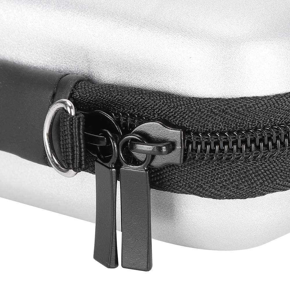 Dpofirs Bolsa de Almacenamiento Portátil de 2 Piezas Estuche de Transporte Bolsa Rígida Protectora de EVA para Consolas de Juegos Portátiles, con 8 Ranuras para Tarjetas (Gris-Plata)
