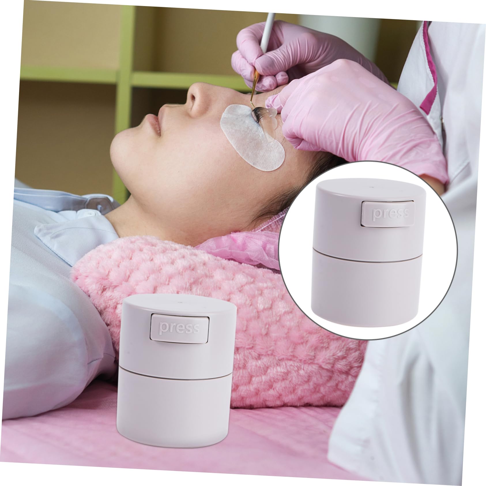 Angoily 3 Pcs Eyelash Extension Lash Shaker Sealed Eyelash Storage Jar Capacity Portable Case for Travel