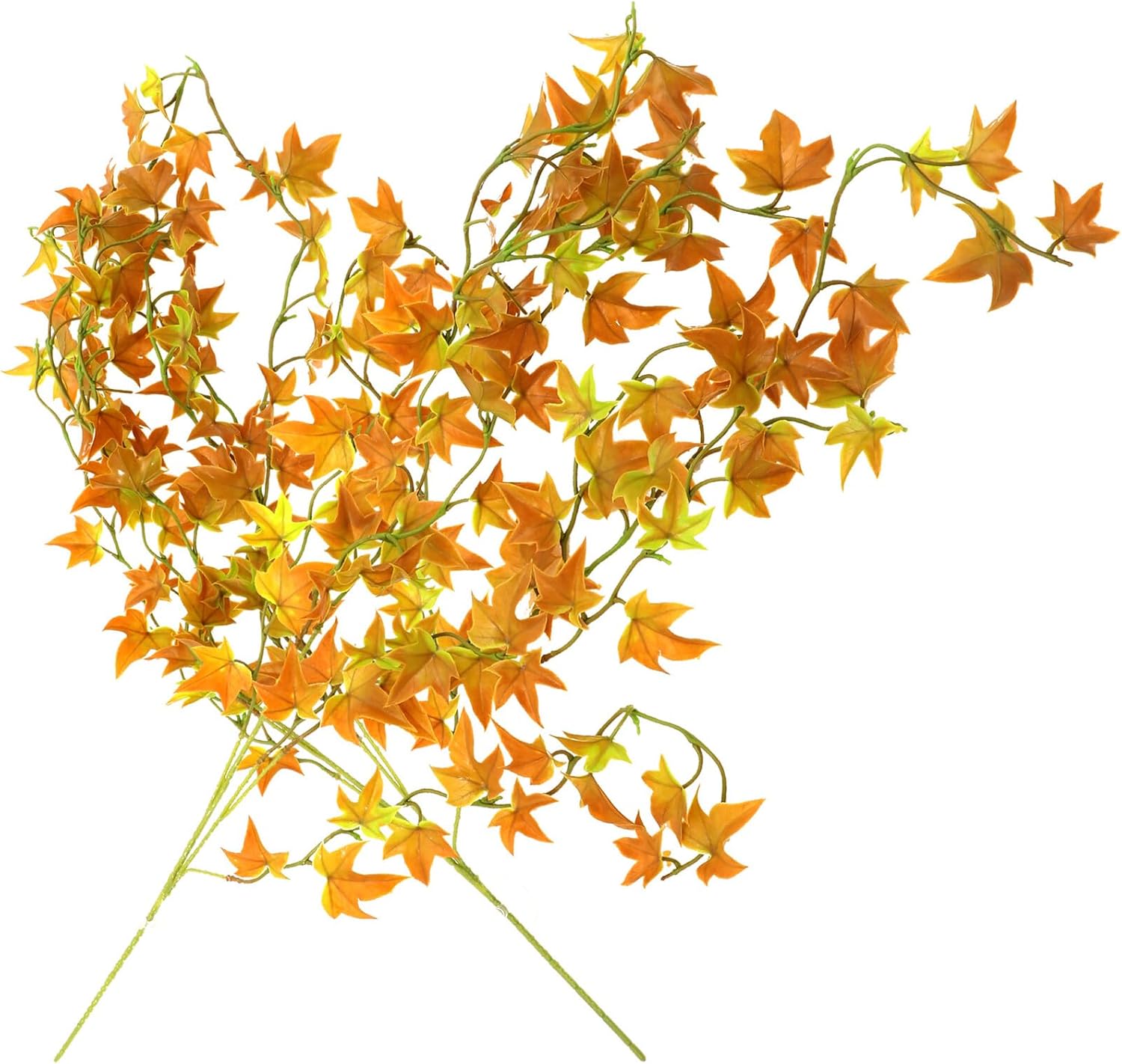 Unomor Lifelike Reptile Vine Decor 2pcs Hanging Artificial Plants with Maple Leaf Willow Design for Terrarium Habitat Decoration Safe for Snakes Lizards and Amphibians