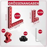 Trhillsbrad 90 Degree Angle Clamp Angle Tensioner Positioning Angle 140 mm/5.5 Inch, Pack of 8 Mounting Clips, Measuring Angle Right Angle Clamp for Carpenter's Tool, Angle Tensioner DIY - 2