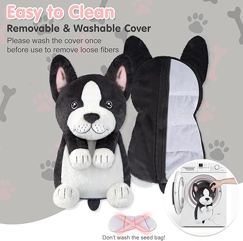 Vista 69 de Highland Cow Almohadillas térmicas para microondas para vientre, cuello y hombros, felpa calentable con calor húmedo, funda de felpa extraíble