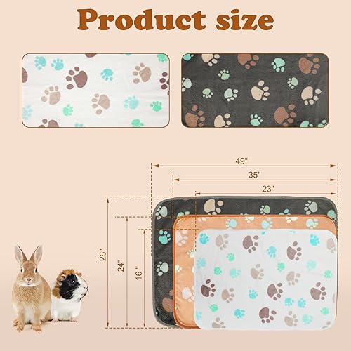 Miniatura 2 de YUEPET Mantas impermeables de conejillo de indias, lavables, paquete de 3 forros de forro polar para animales pequeños, funda de almohadilla suave