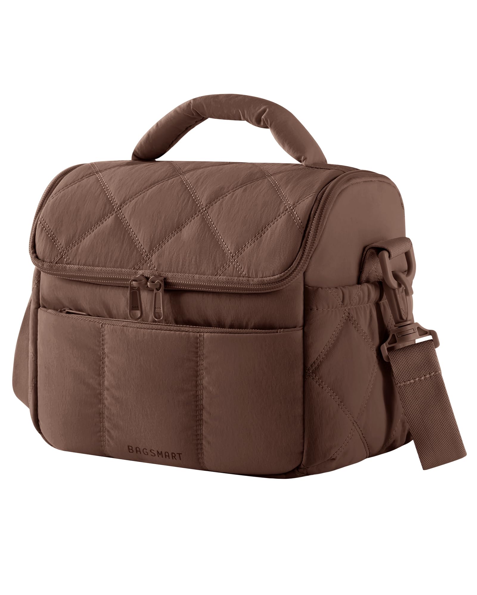 bagsmart Insulated Lunch Bags for Women, 6.7L Portable Lunch Box with Shoulder Strap Reusable Cooler Bag, Puffy Thermal Lunch Tote for Work/School/Picnic/Travel