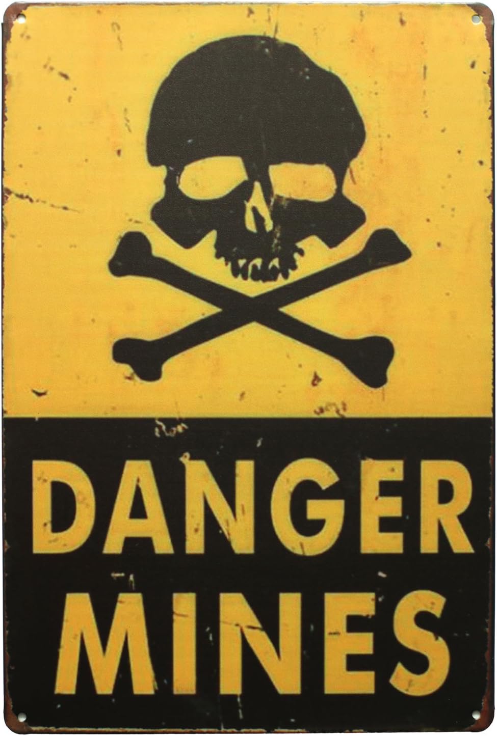 SUMIKDanger Mines, Metal Tin Sign, Vintage Art Poster Plaque Yard Den Bedroom Home Wall Decor
