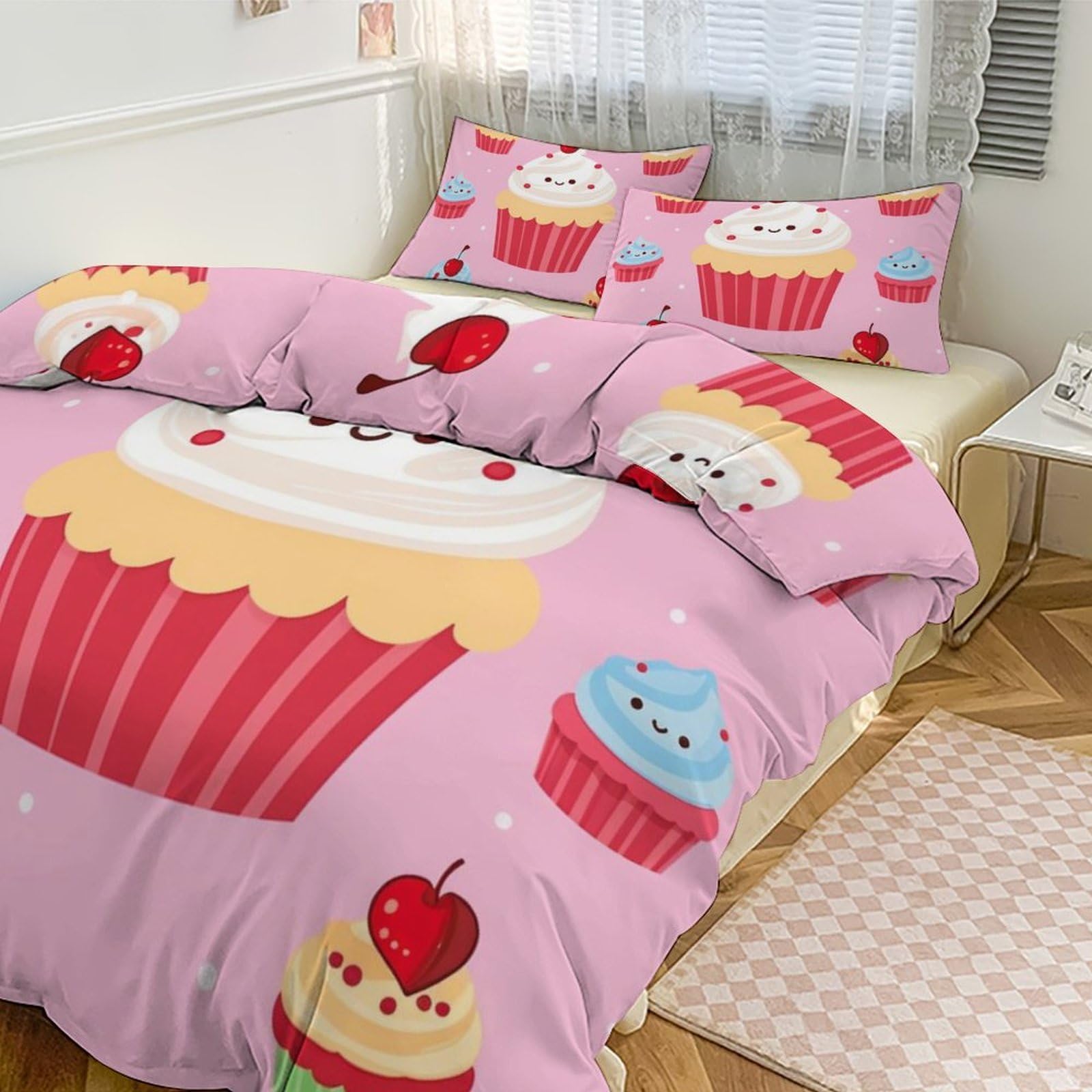 Housse de couette anti-glissement avec fermeture éclair grand lit