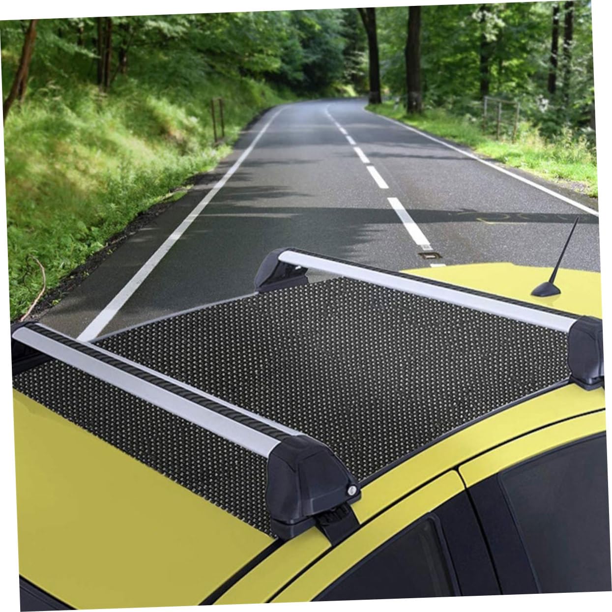 Tapis Antidérapant Voiture PVC Noir 2 Pièces, Coupe Facile