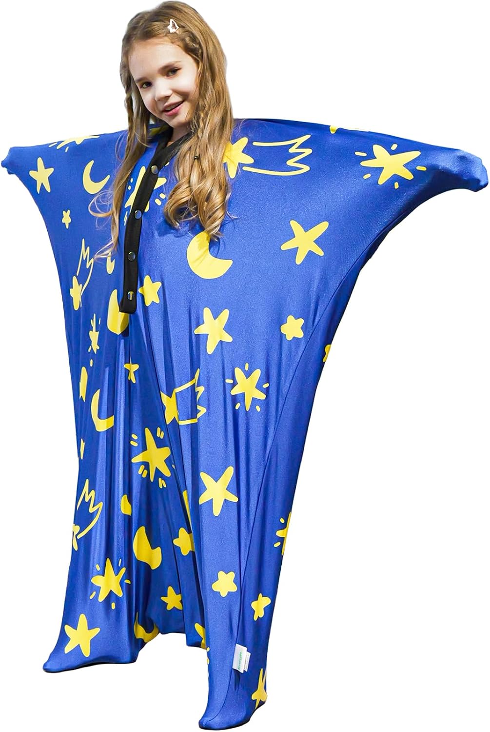 Sensory Body Sock for Kids, 47" x 27" Full Body Sock Sensory Sack Glow in the Dark for 6-9 Autistic Children, Good for Height: 41"-51" Medium, Blue