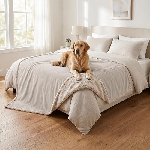 Kritter Planet Waterproof Dog Blanket, Reversible Pee Proof Couch Cover for Pets, Furniture Protector for Sofa Bed, Washable, Hair Resistant, Stain Proof