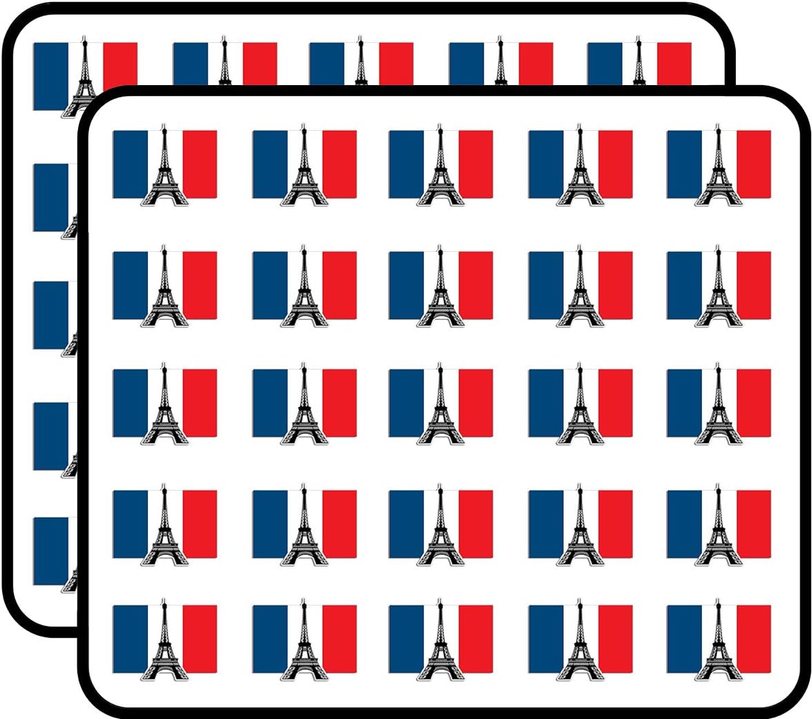 Eiffel Tower on The France Flag Shaped (French Paris) Sticker for Scrapbooking, Calendars, Arts, Kids DIY Crafts, Album, Bullet Journals
