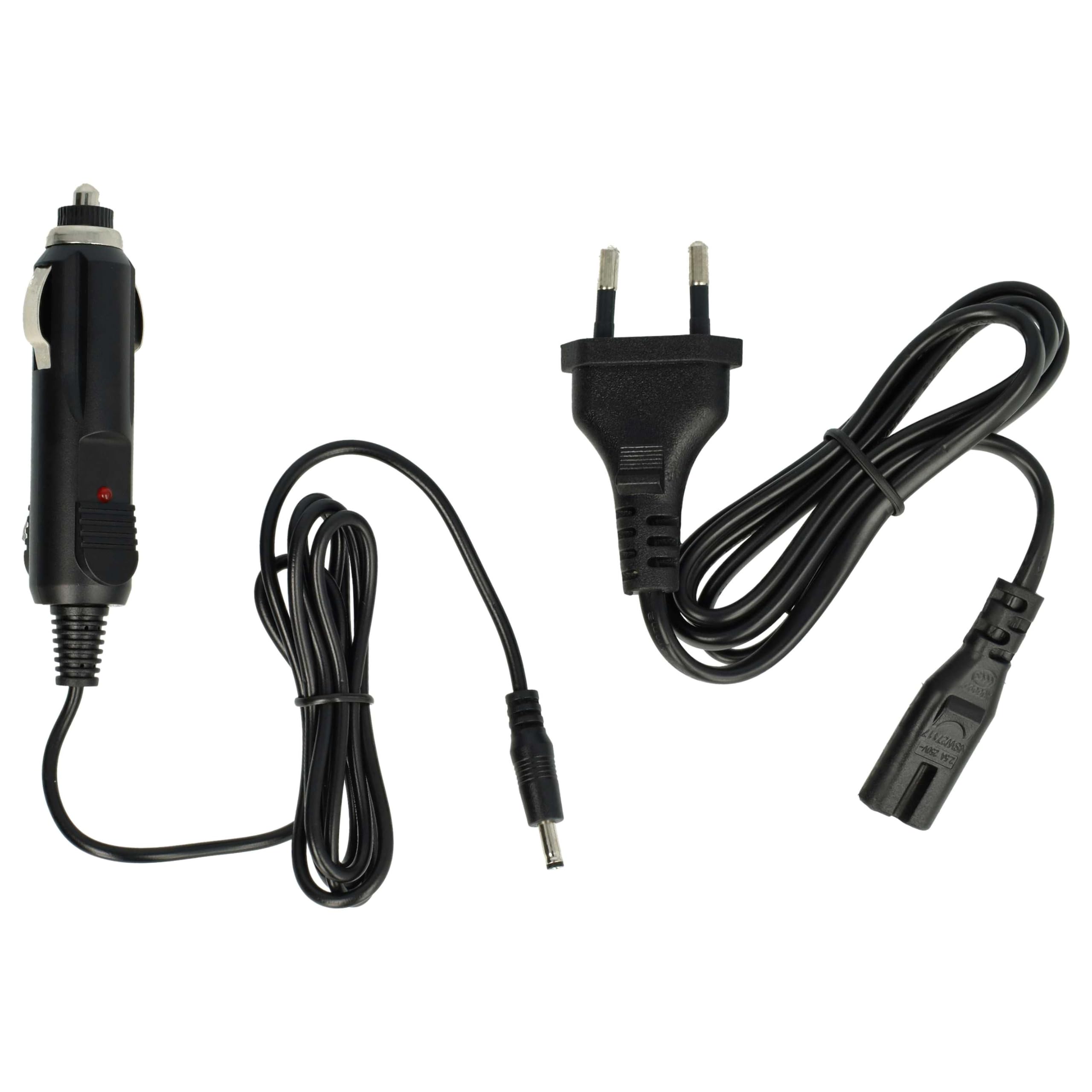 vhbw caricatore compatibile con Canon Legria FS22, FS100, FS10, FS305, FS200, FS19, FS11, FS21, FS20 camera + cavo auto + LED