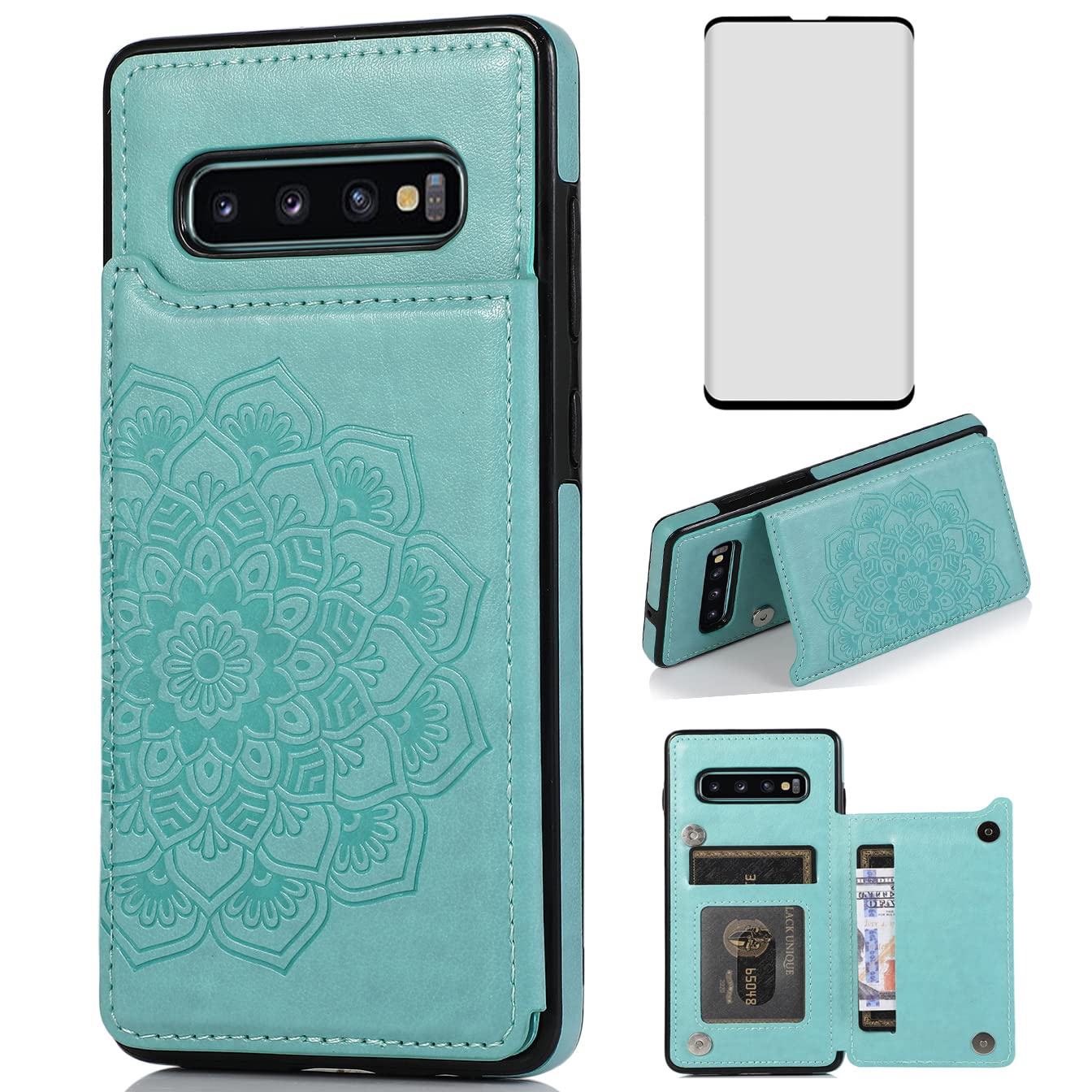 Coque Samsung S10e vert avec fente carte et support vidéo - 8