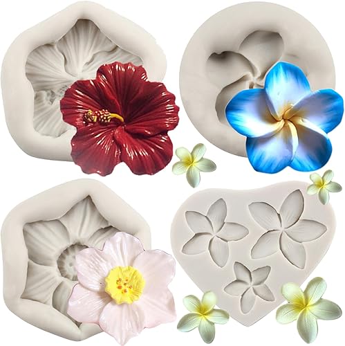 Miniatura 10 de MINFEIDMS Moldes de silicona con diseño de rosas de crisantemo, margaritas y flor, para decoración de pasteles, decoración de cupcakes, pasta de