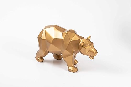 Miniatura 3 de Estatuas de animales para decoración del hogar, estatua de oso dorado para decoración de mesa de sala de estar, escultura moderna, regalo para sala