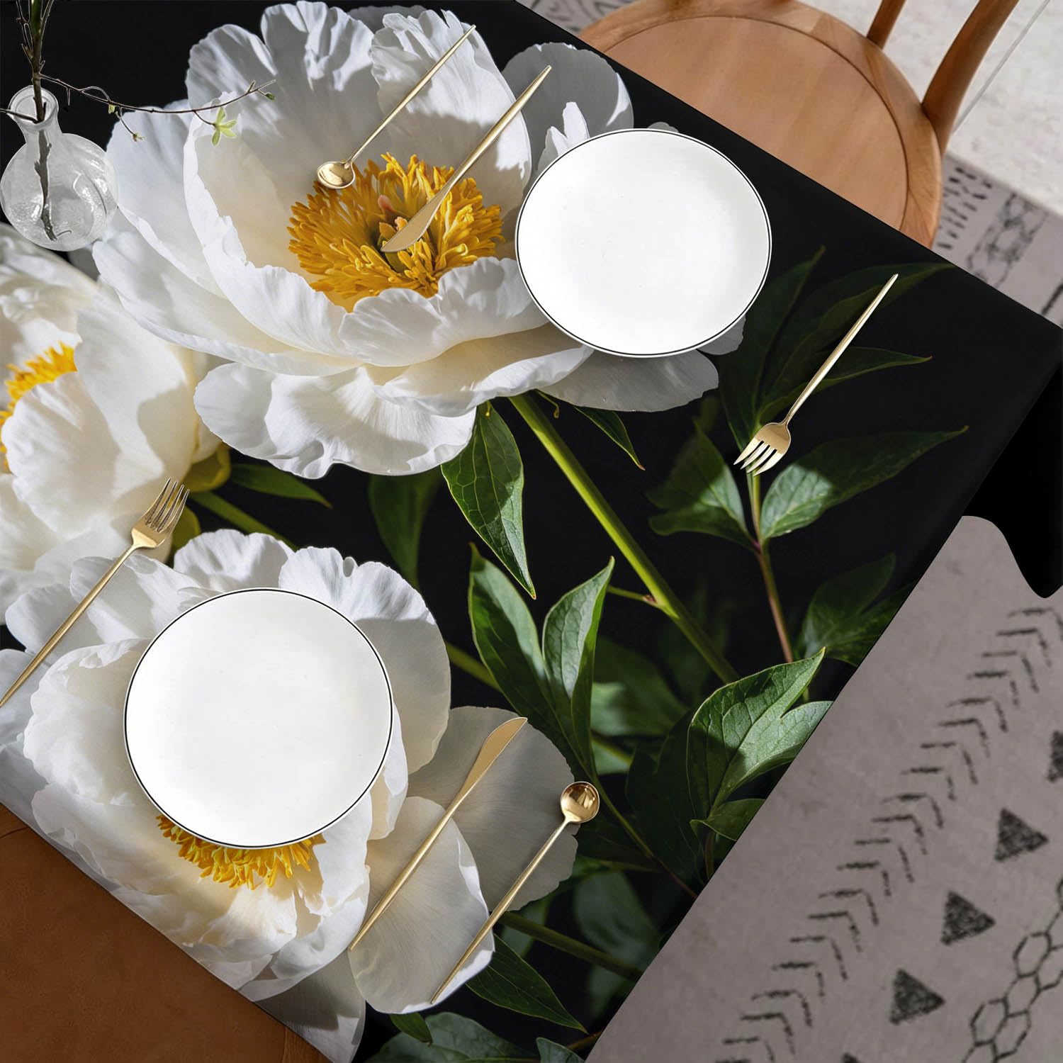 Tovaglia Rettangolare 160x240 cm Fiori Primaverili Poliestere
