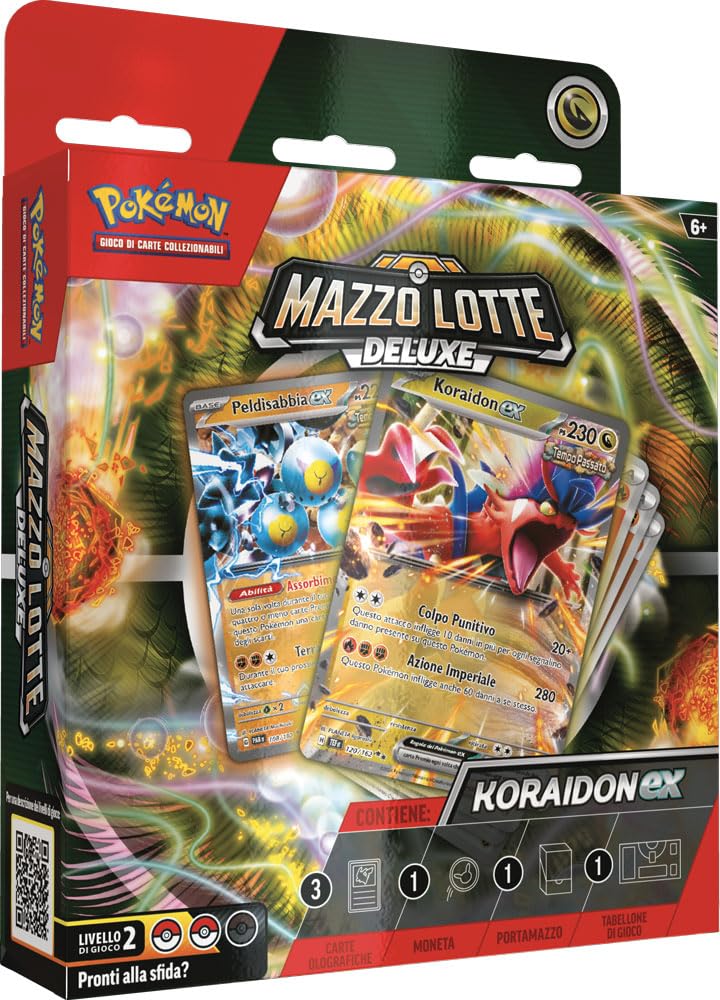 Pokemon Koraidon-ex Deluxe TCG Battle Deck (60 Cards Ready to Use and Other Accessories) Italian Edition