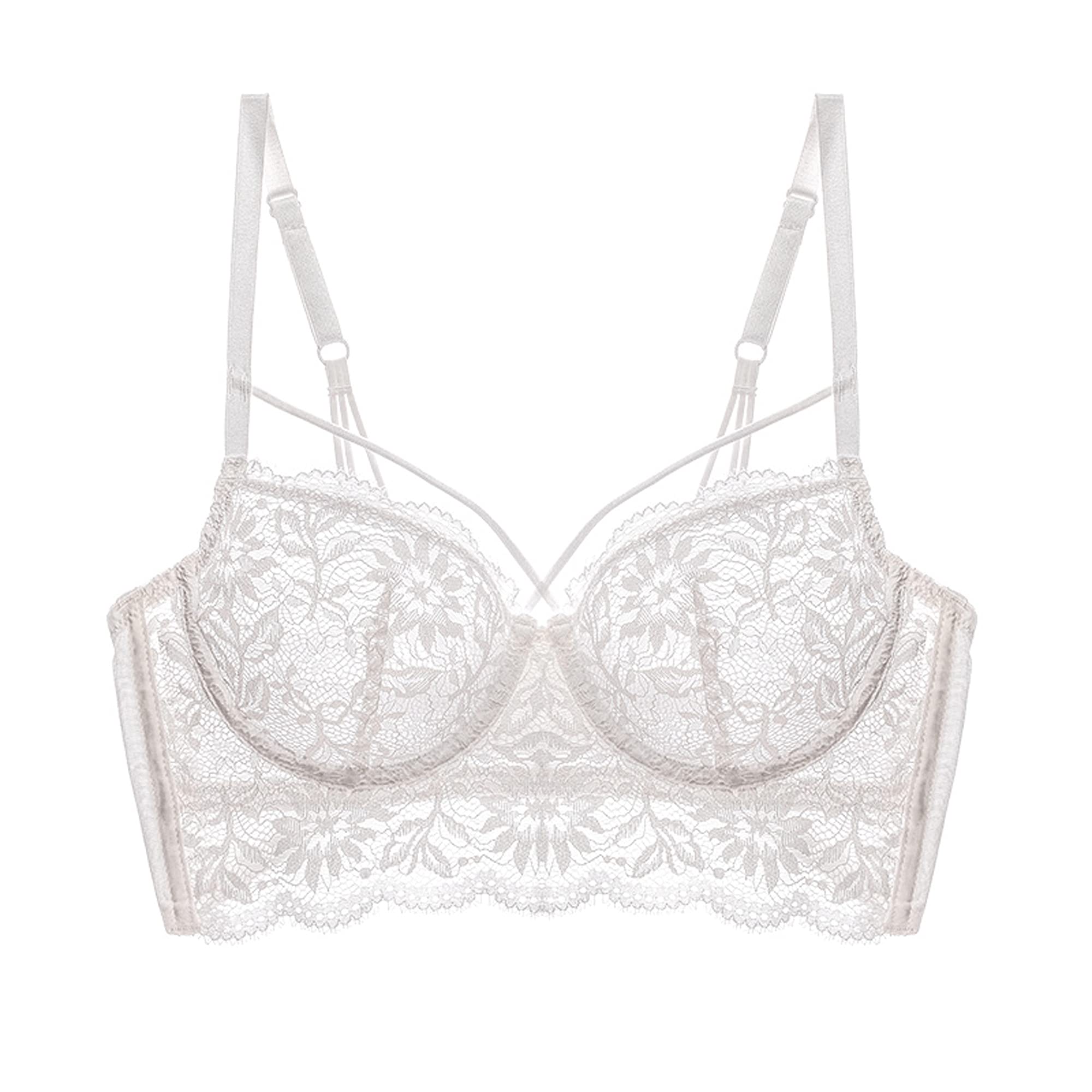 Bralette push up dentelle armatures V profond bretelles réglables - 8