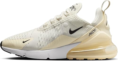 Nike Air Max 270 Women's Shoes (AH6789-124, Sail/Coconut Milk/Pale Ivory/Black) Size 8.5