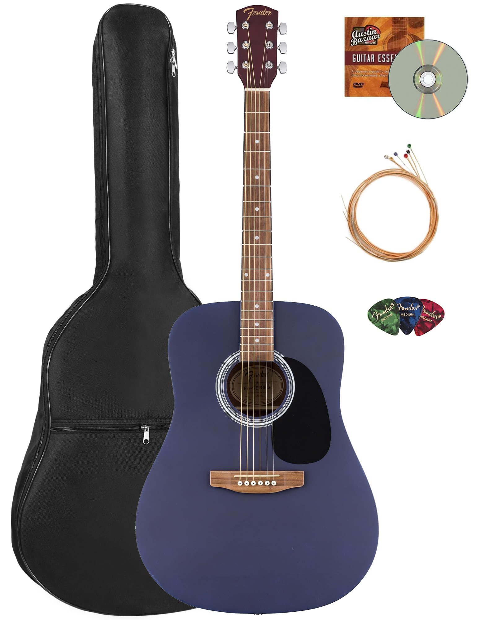 Amazon.com: Fender FA Series Dreadnought Acoustic Guitar - Saphire