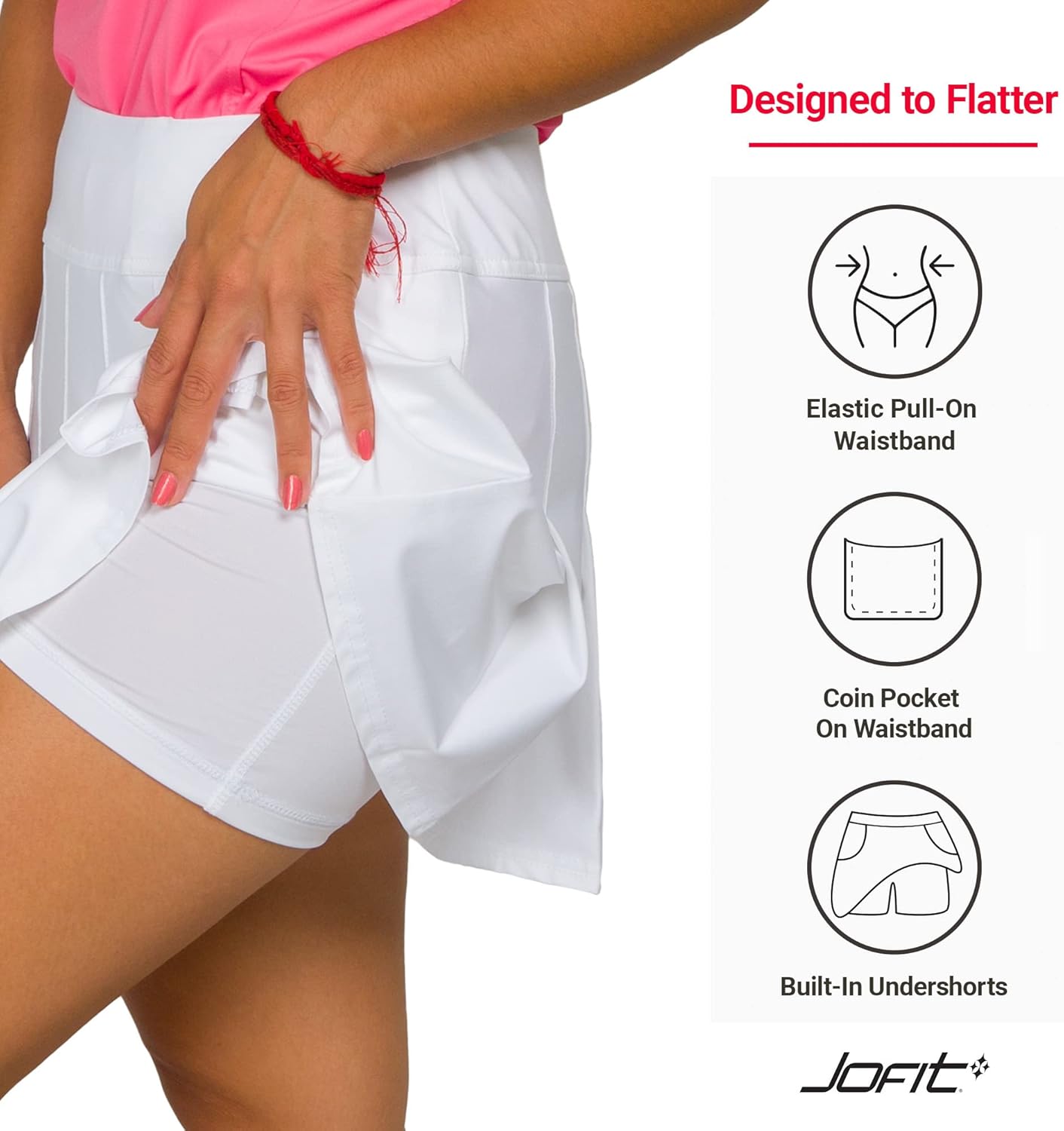 Jofit Apparel Women’s Athletic Clothing Pleat Skort for Golf & Tennis